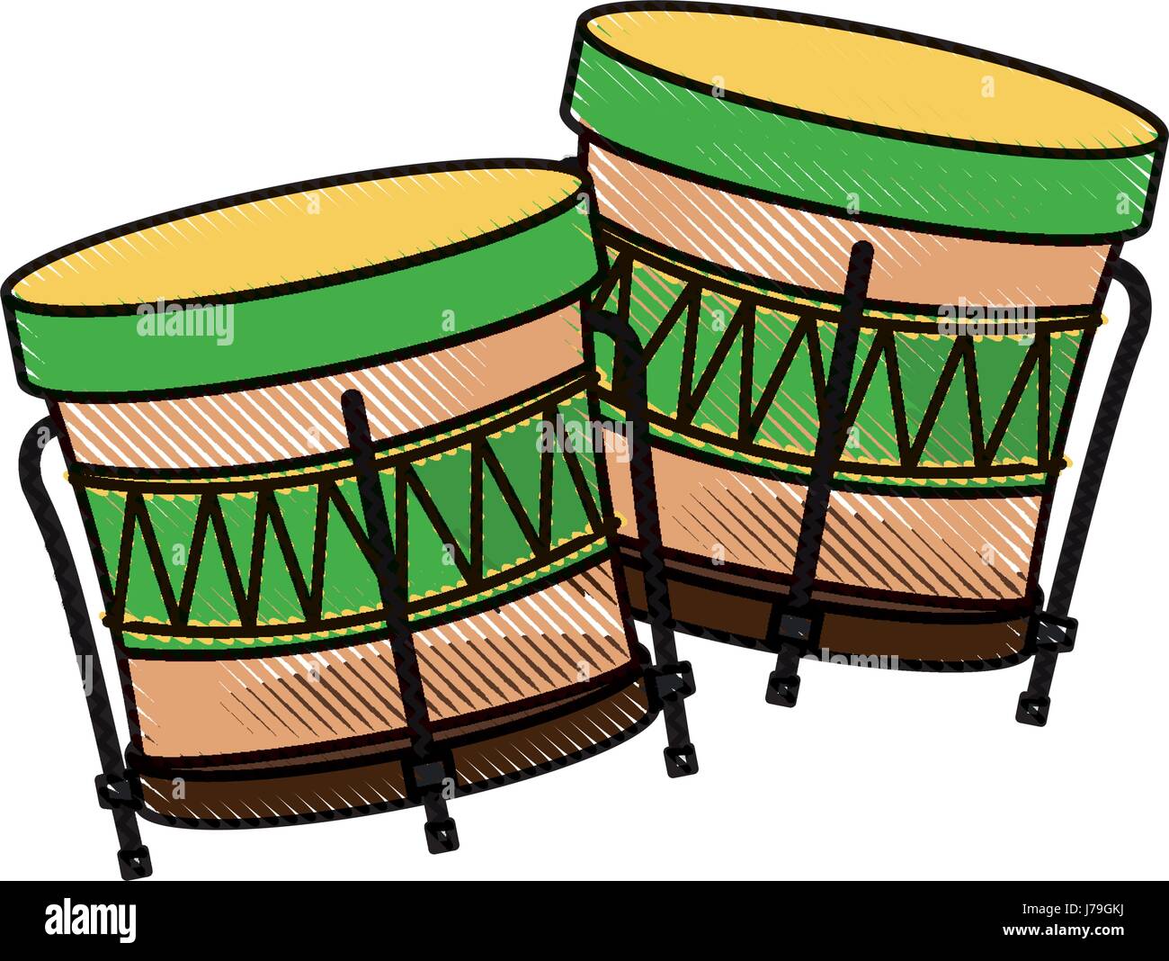 Batucada samba brasileña drum instrumentos musicales Imagen Vector de stock  - Alamy