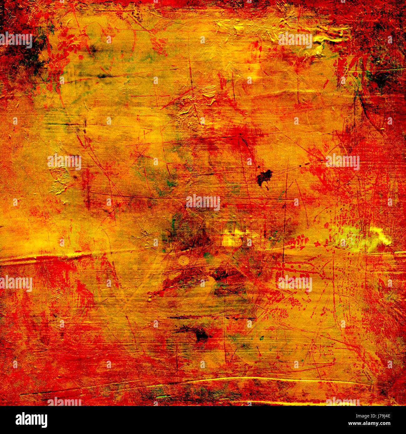 Oro rojo grunge texture: grietas en la superficie del barniz Foto de stock