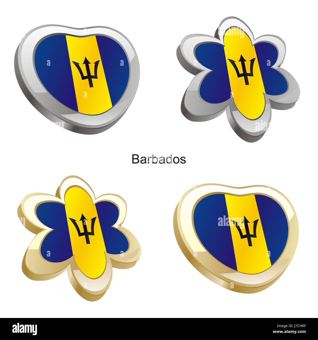 Planta de flor ilustración bandera barbados viajes corazón emblema de color  planta flor Fotografía de stock - Alamy