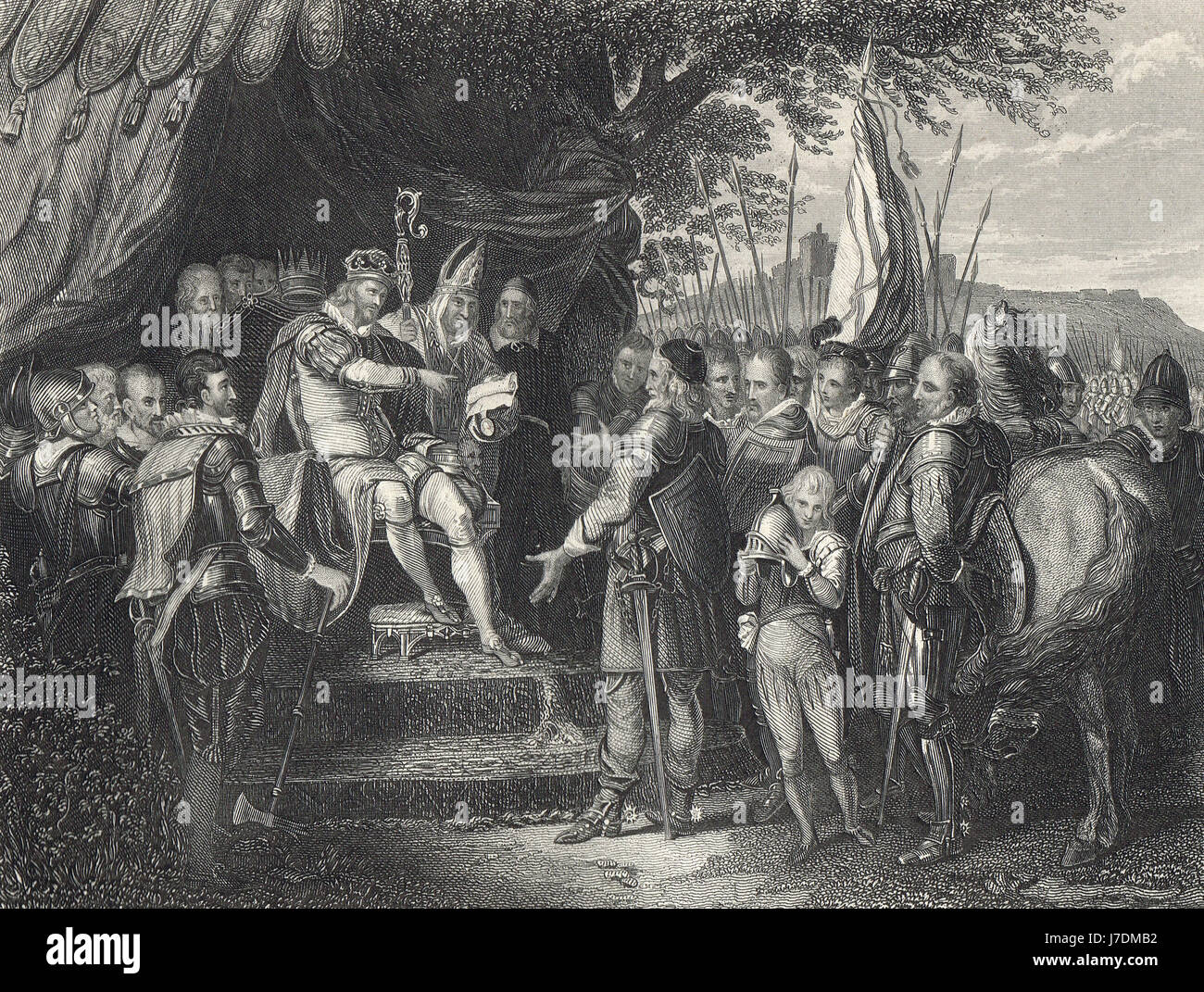El rey Juan la concesión de la Carta Magna de 1215 Foto de stock