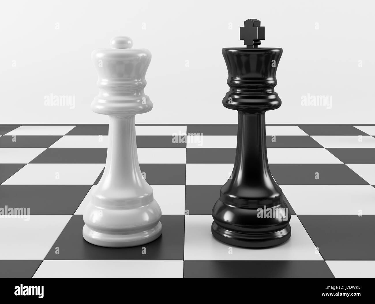 Blanco y negro la Reina y el Rey de ajedrez Fotografía de stock - Alamy