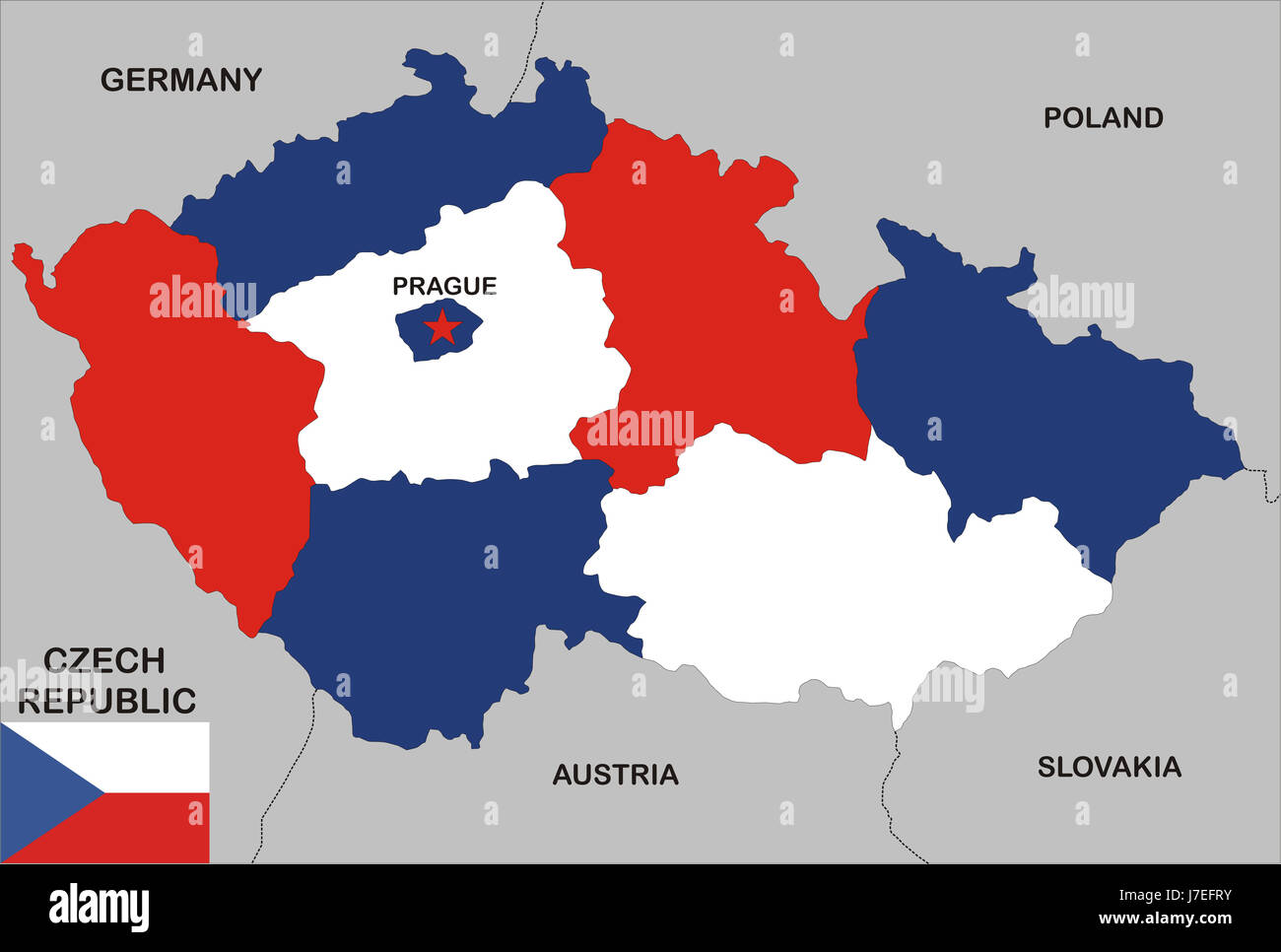 República Checa mapa atlas mapa del mundo político bandera ...