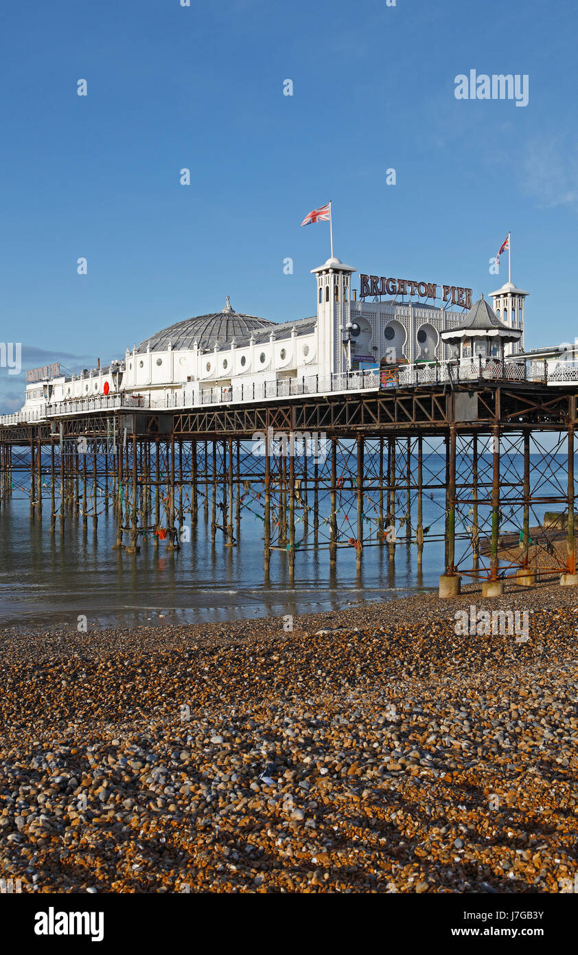 Palace Pier de Brighton, Brighton, East Sussex, Inglaterra, Reino Unido Foto de stock