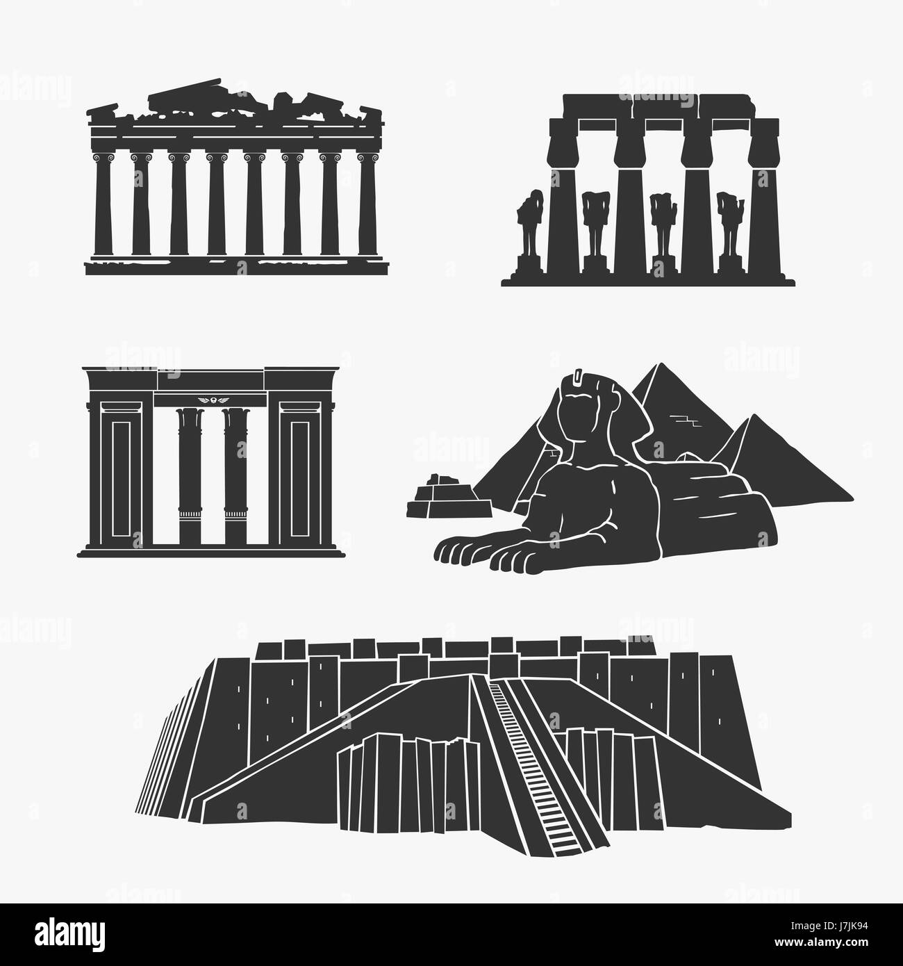 Arquitectura antigua egipcia Imagen Vector de stock - Alamy