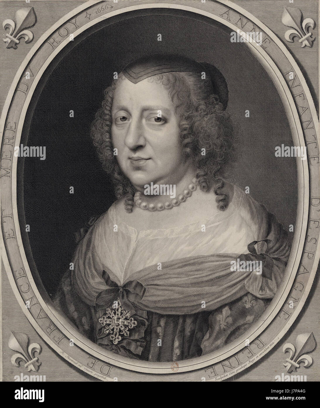 Ana de Austria, Reina de Francia por Robert Nanteuil Foto de stock