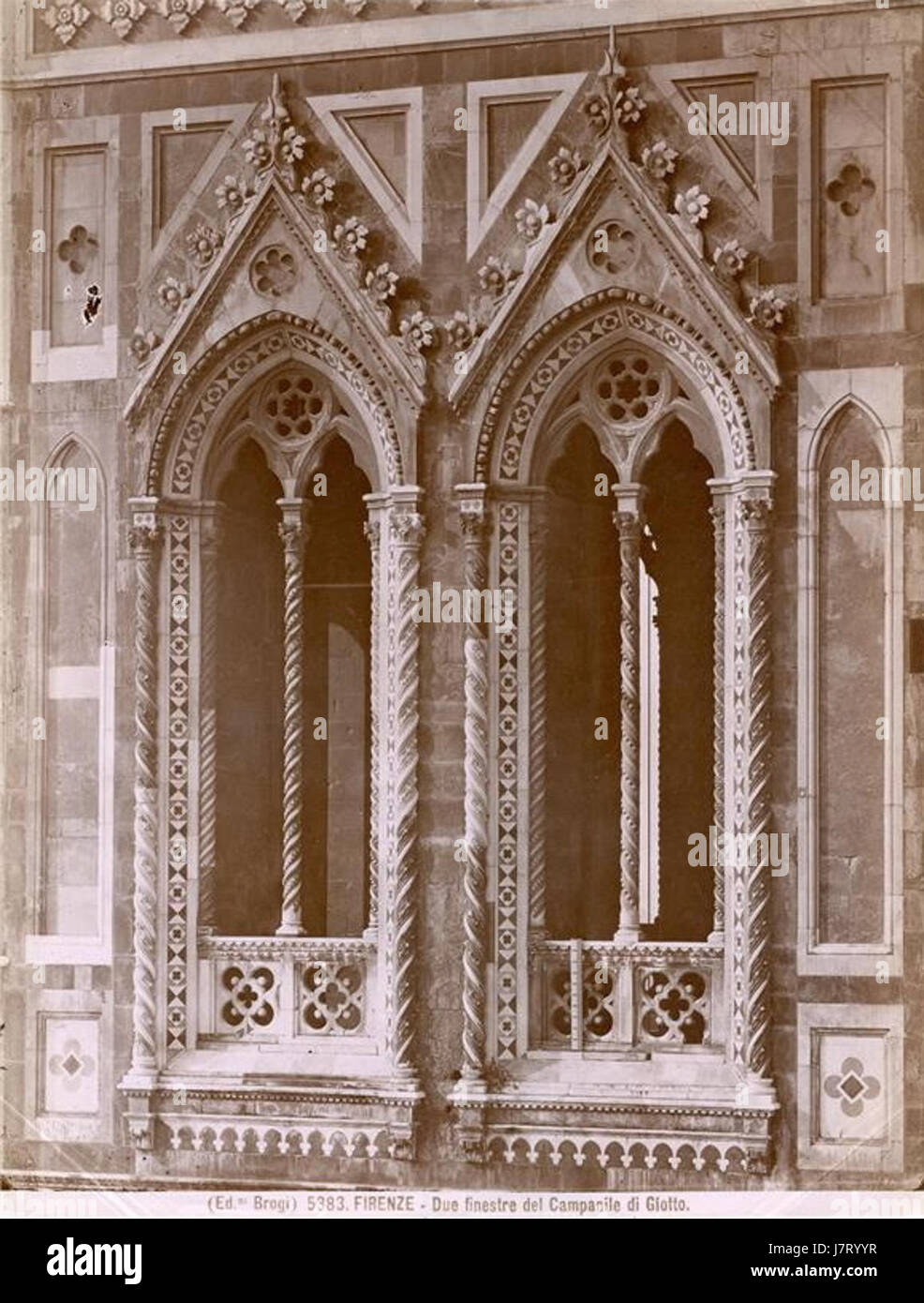 Brogi, Giacomo (1822 1881), n. 5383 Debido finestre del Campanile di Giotto Foto de stock
