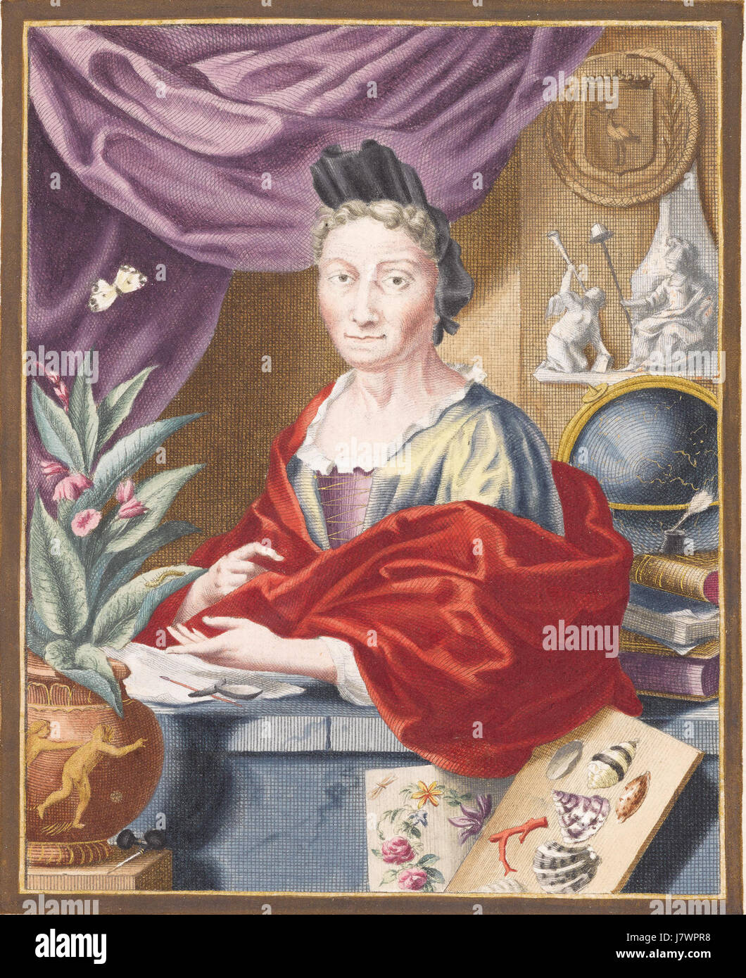 Anna Maria Sibylla Merian retrato en color Foto de stock