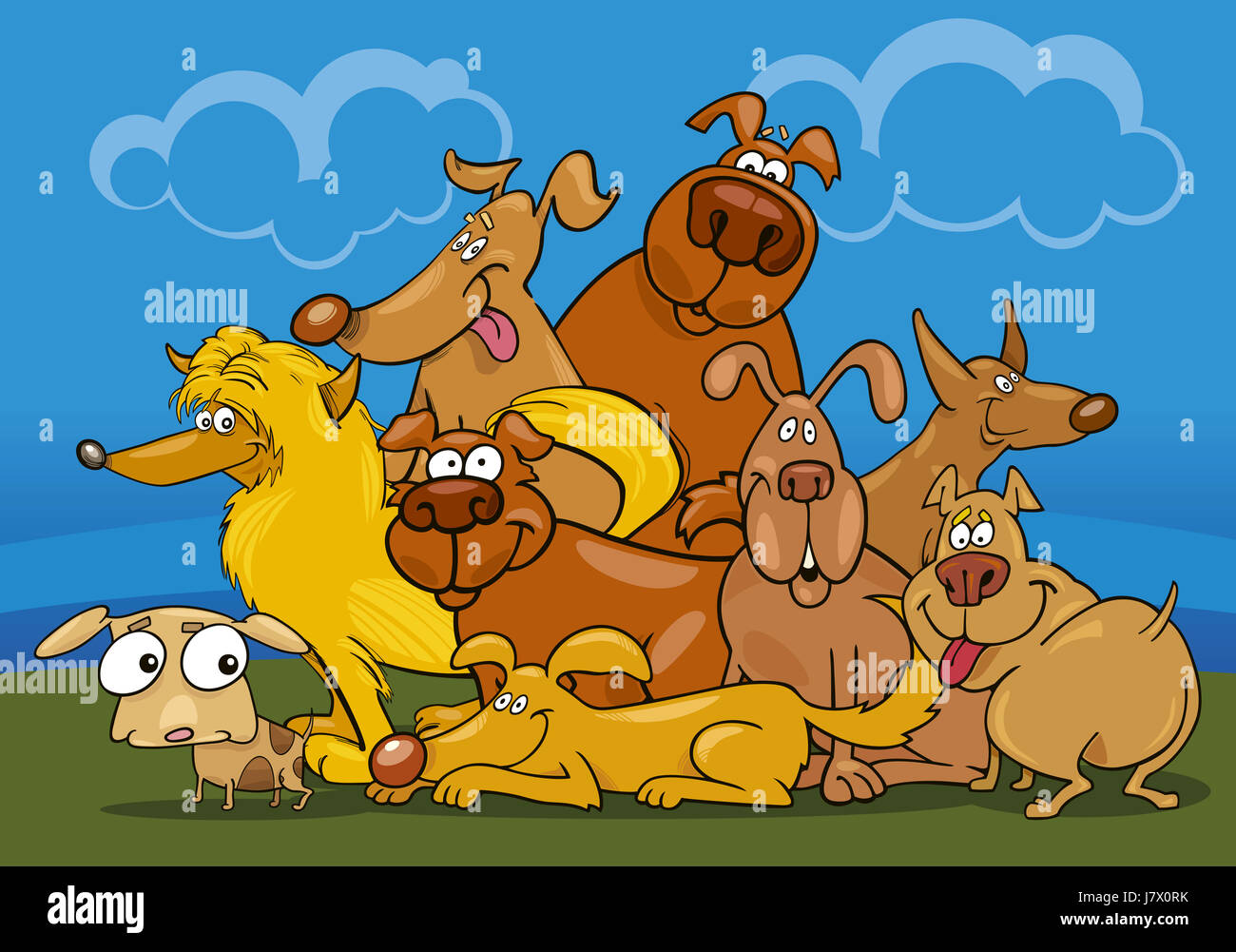 Ilustración del perro mascota canina divertido grupo de dibujos animados comics risa risas riendo Fotografía de stock - Alamy Ilustración del perro mascota canina divertido grupo de dibujos animados comics risa risas riendo Fotografía de stock - Alamy