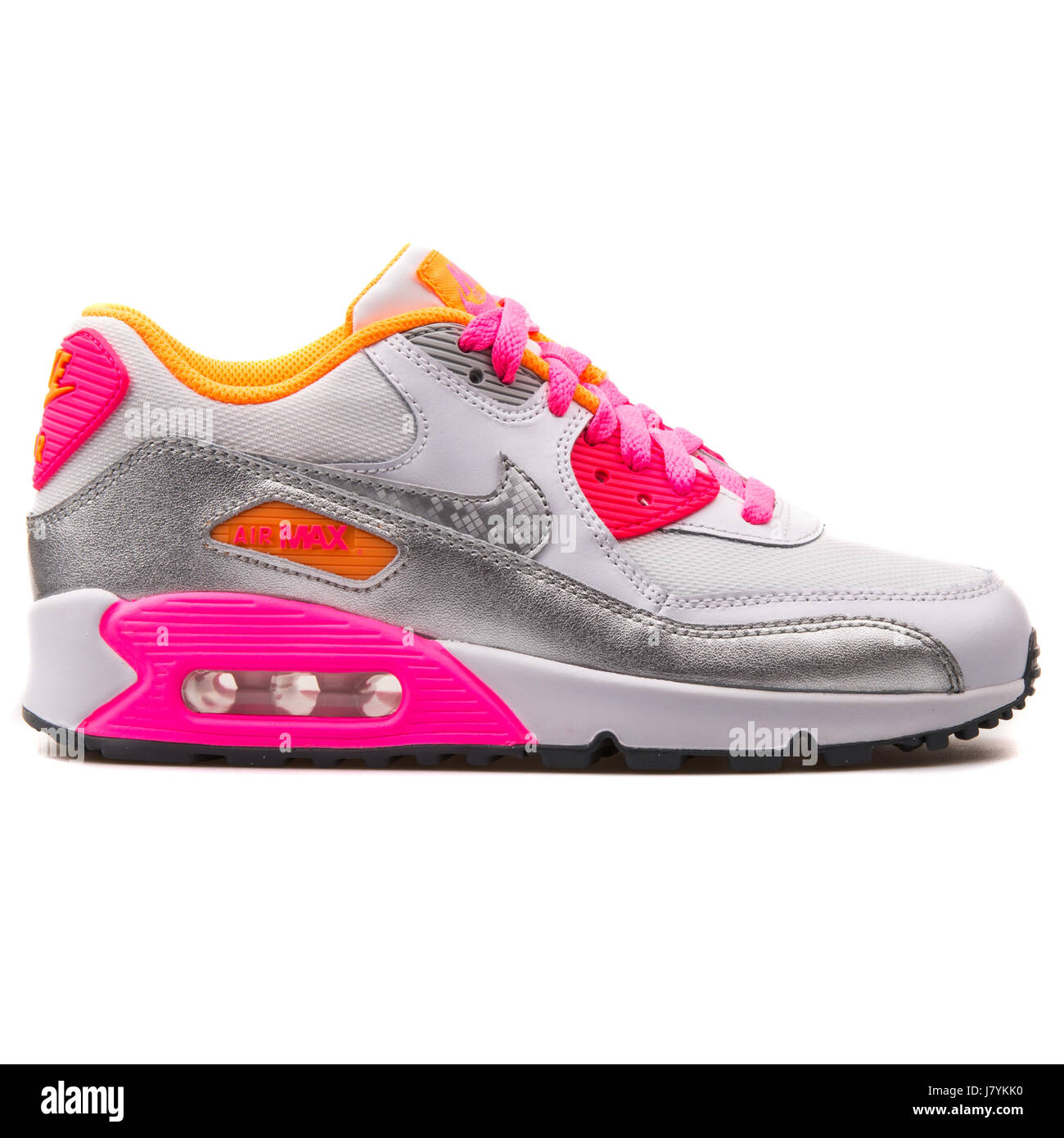 Nike Air Max 90 Malla (GS) Juventud blanco, plata y rosa ejecutando  Sneakers - 724855-101 Fotografía de stock - Alamy
