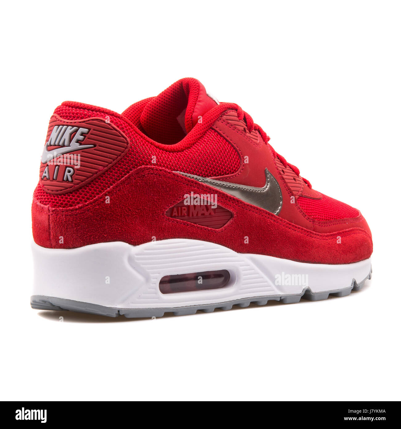 Nike Air Max 90 Men's rojo esencial ejecutando Sneakers - 537384-602 Fotografía stock -