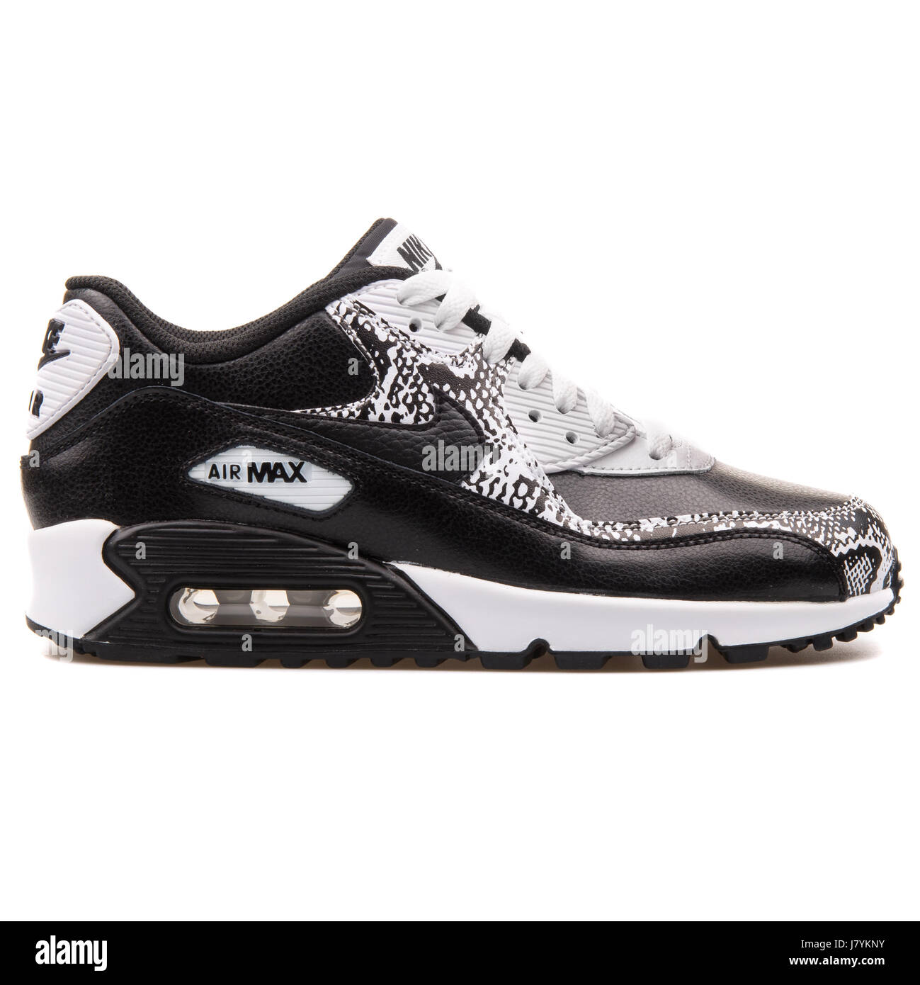Nike Air Max 90 Premium LTR (GS) en blanco y negro de jóvenes ejecutan  Sneakers - 724871-001 Fotografía de stock - Alamy