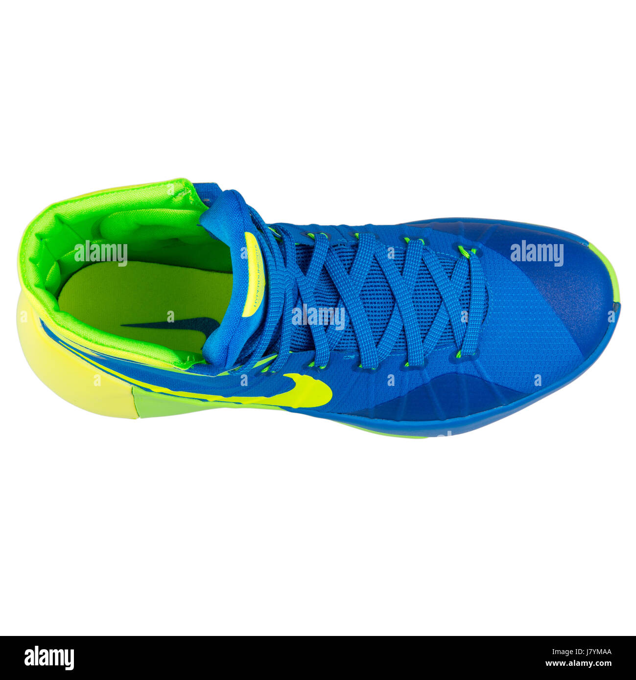 Nike Hyperdunk 2015 hombres azul amarillo y verde zapatillas de baloncesto  - 749561-473 Fotografía de stock - Alamy