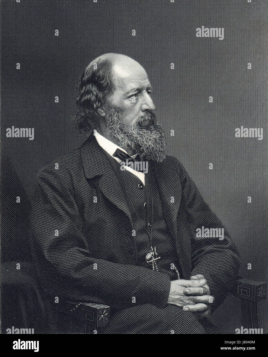 Laureado poeta Alfred Lord Tennyson Foto de stock