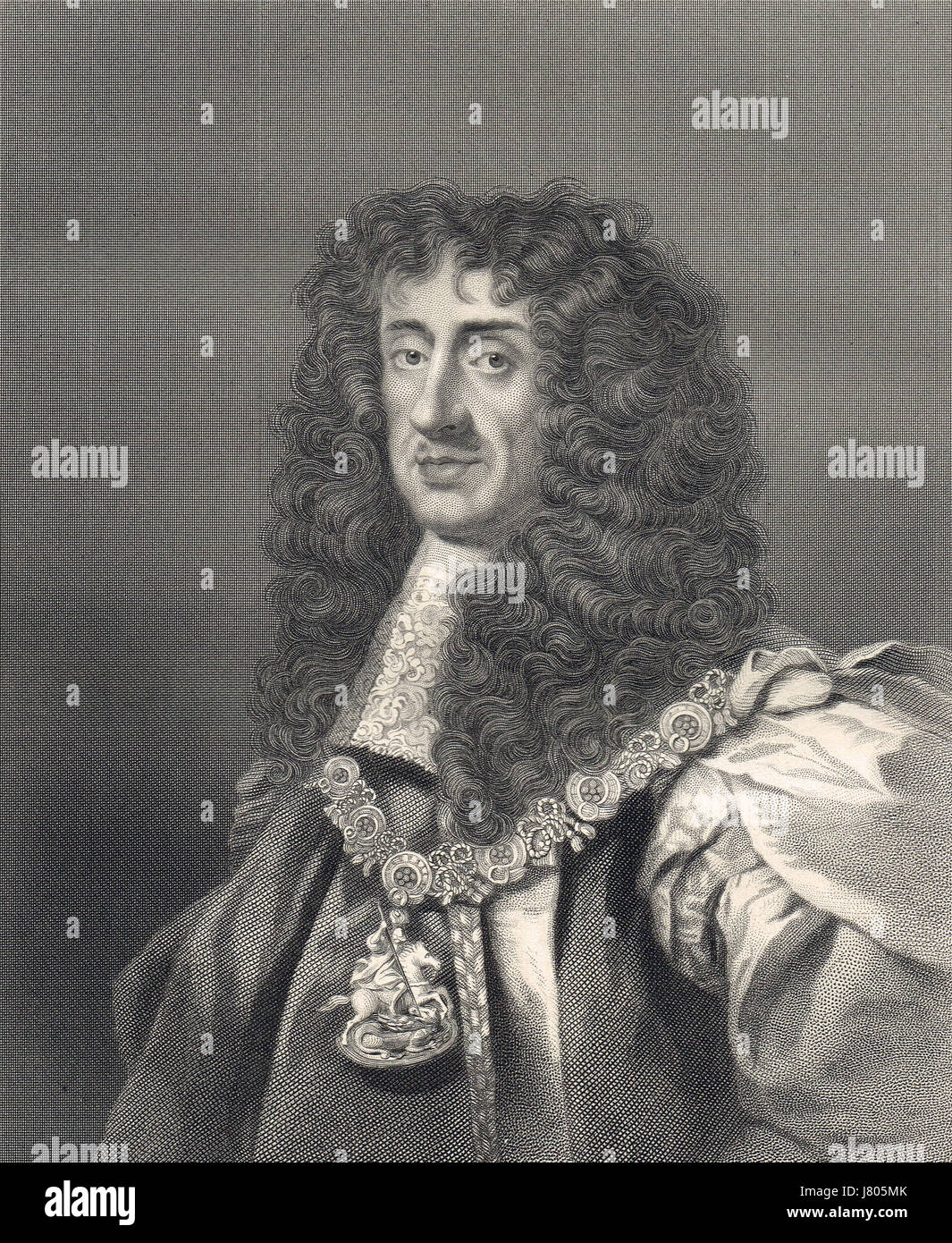 Carlos II, rey de Inglaterra, rey de Inglaterra, Escocia e Irlanda 1660-1685 Foto de stock