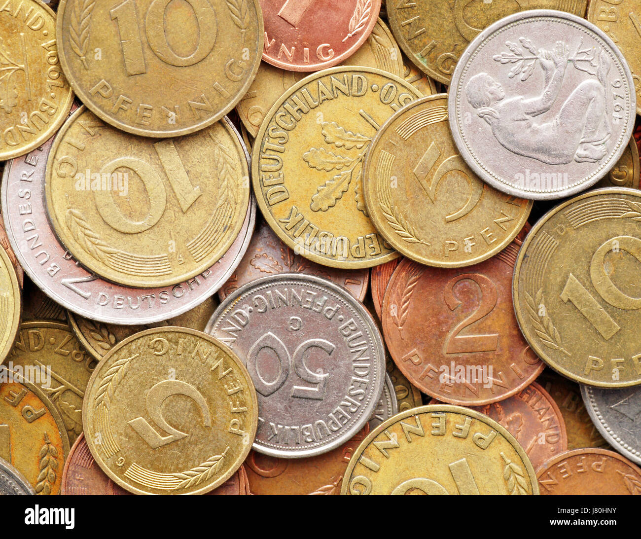 Marca alemana / céntimos antigua moneda alemana Fotografía de stock Alamy