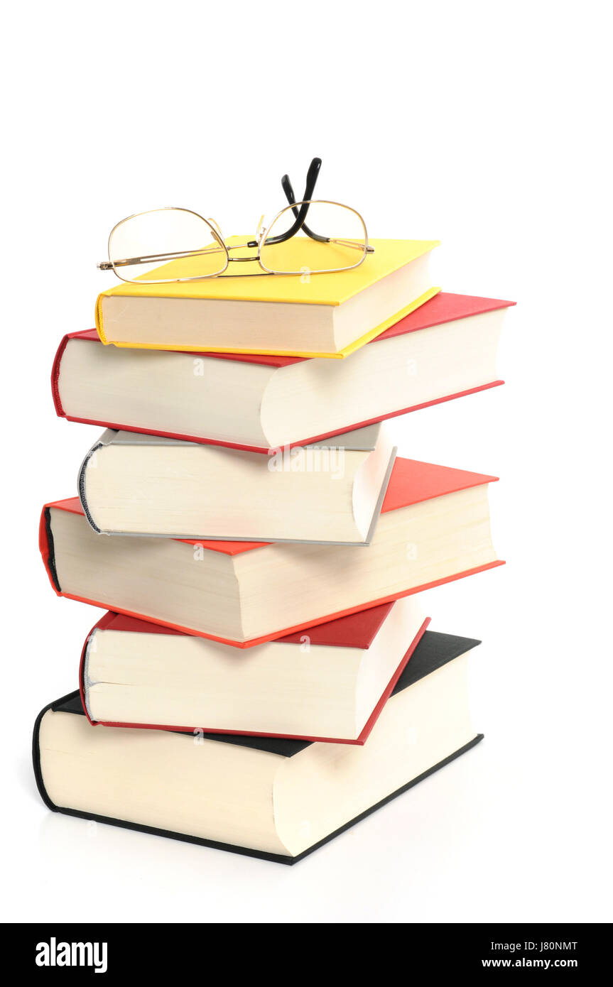 Gafas Anteojos Lentes libros análisis pila lee libro educación Fotografía  de stock - Alamy