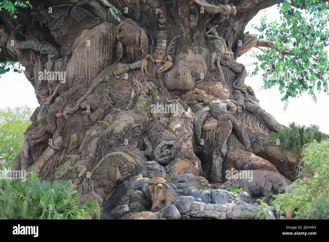 El árbol de la vida en el Reino Animal de Disney en Florida Foto de stock