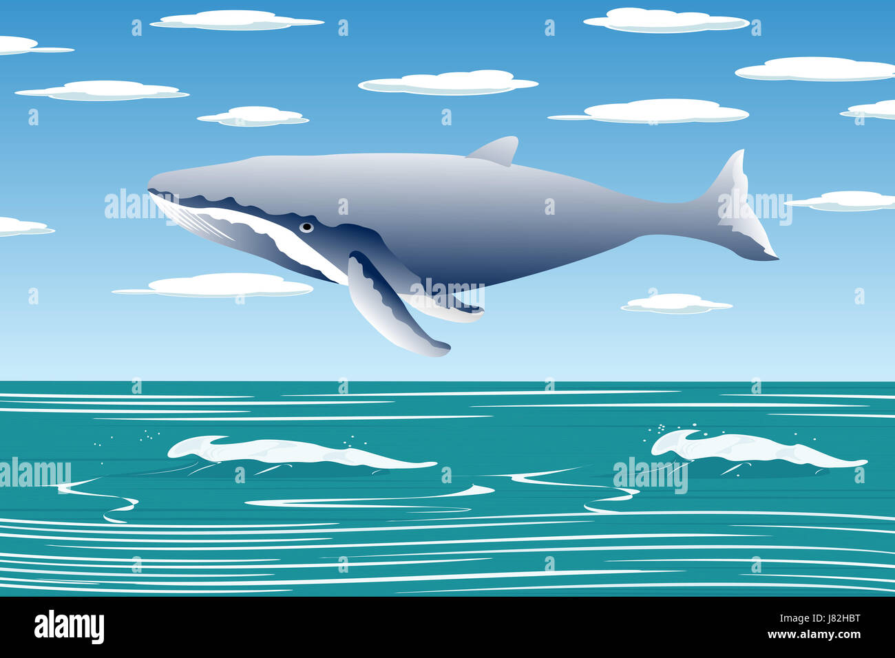 Ilustración artística de onda firmamento cielo mar de agua salada agua del océano como telón de fondo Foto de stock