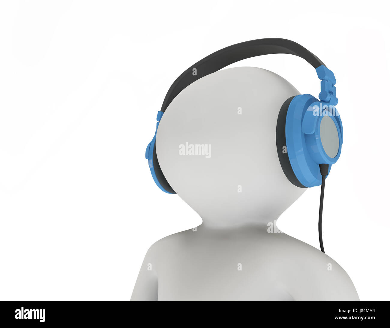 Escuchar música auriculares auriculares signo señal escuchar música comic  persona ingeniosa Fotografía de stock - Alamy