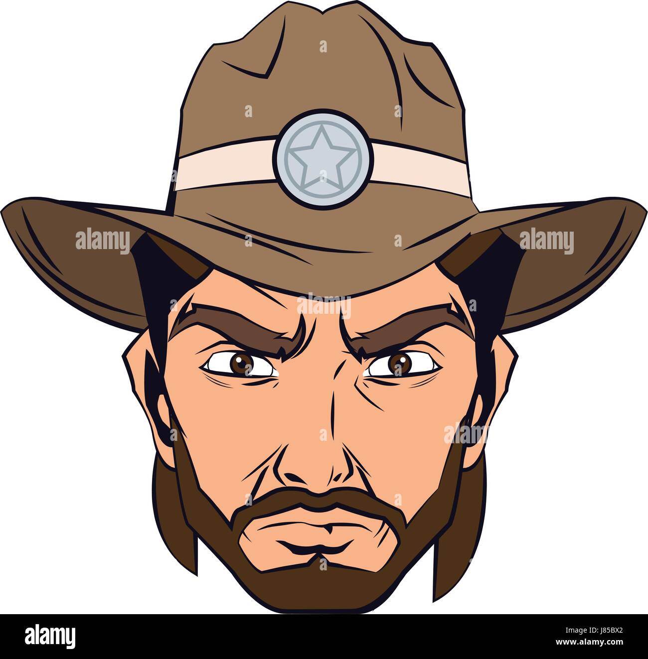 Cowboy personaje de caricatura, el hombre occidental moderno hurdlers  ganado en el tradicional traje vaquero Imagen Vector de stock - Alamy