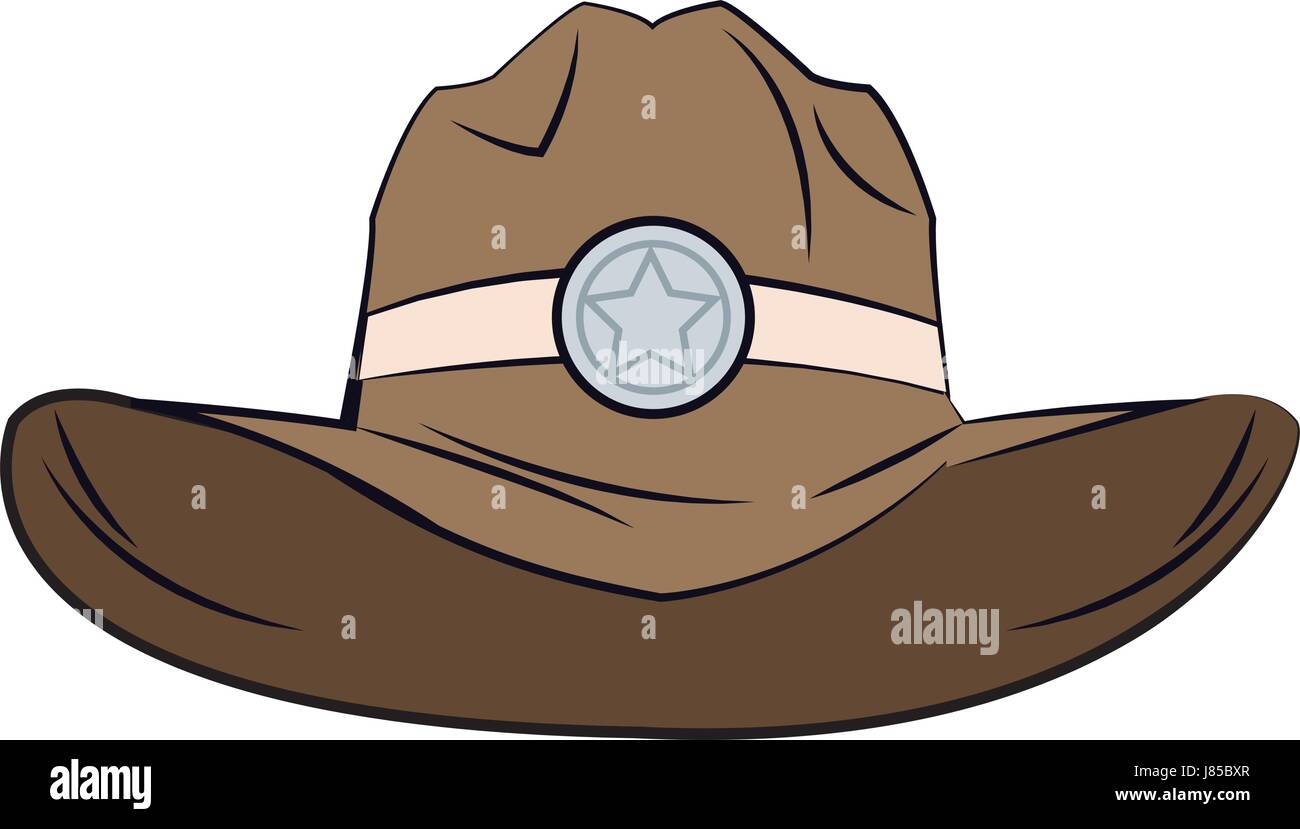 Sheriff del viejo oeste hat estrella icono de ropa Imagen Vector de stock -  Alamy