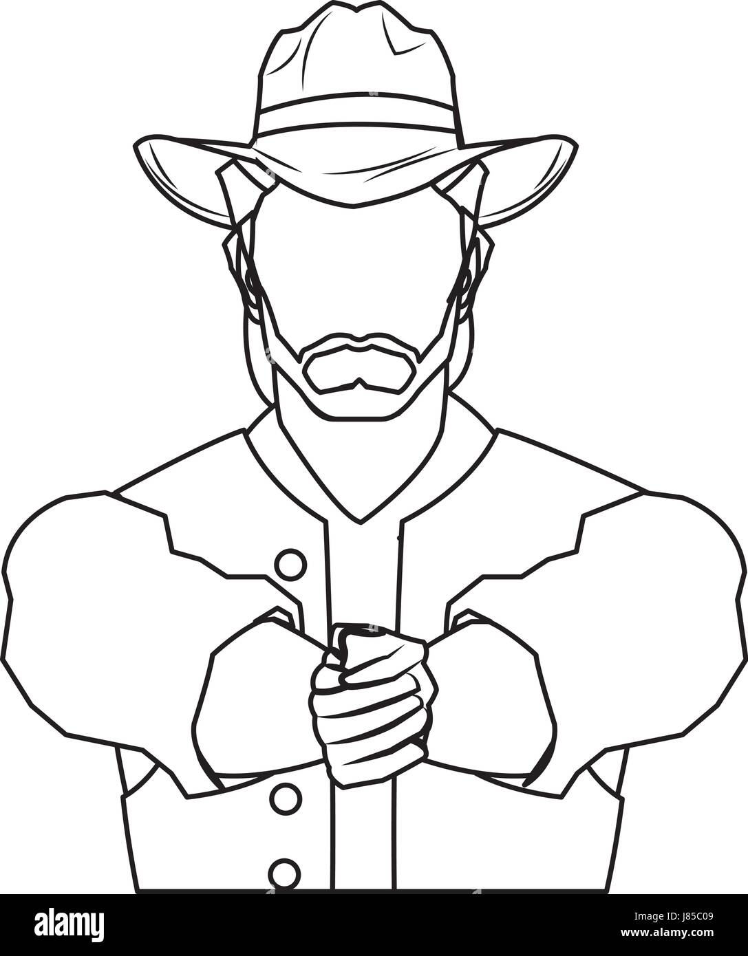 Cowboy personaje de caricatura, el hombre occidental moderno hurdlers  ganado en el tradicional traje vaquero Imagen Vector de stock - Alamy