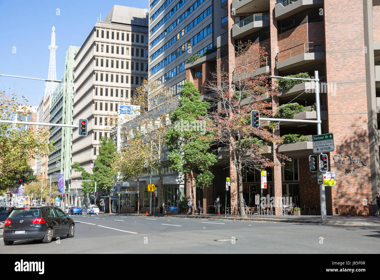 York Street, en el corazón de Sidney, una calle del centro de la ciudad, Sydney, Australia Foto de stock