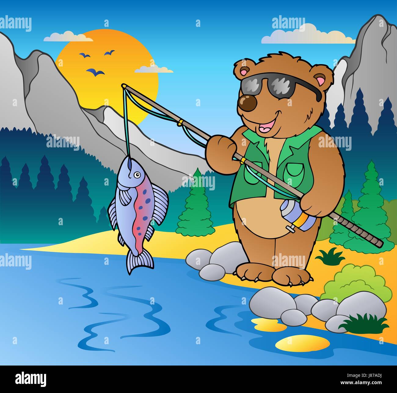 Animal, el oso, el pescador, el carácter, el agua dulce, el lago, las aguas  continentales, agua Fotografía de stock - Alamy