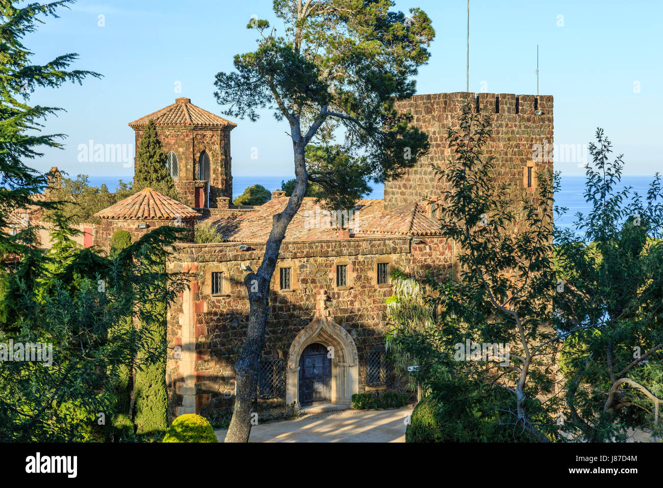España, Cataluña, Costa Brava, Palafrugell, jardines de Cap Roig, el castillo Foto de stock