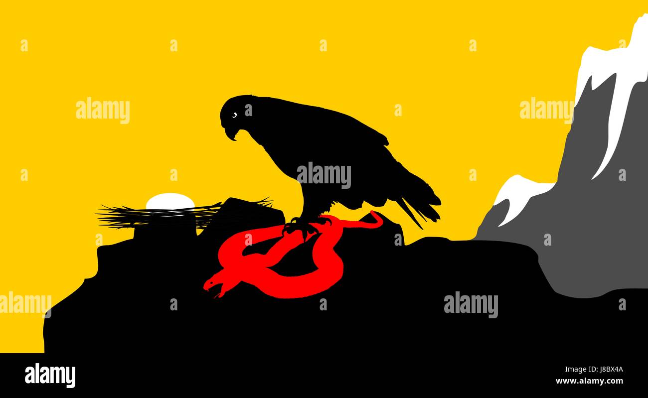 Alpes, aves de rapiña, raptor, Eagle, alerta, montaña, verificar, Bird, Alpes, Foto de stock