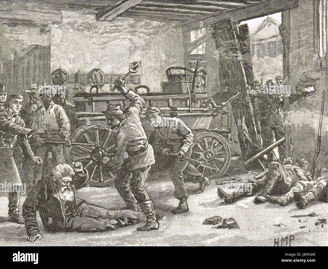 John Brown captura en Harper's Ferry El 18 de octubre de 1859 Foto de stock