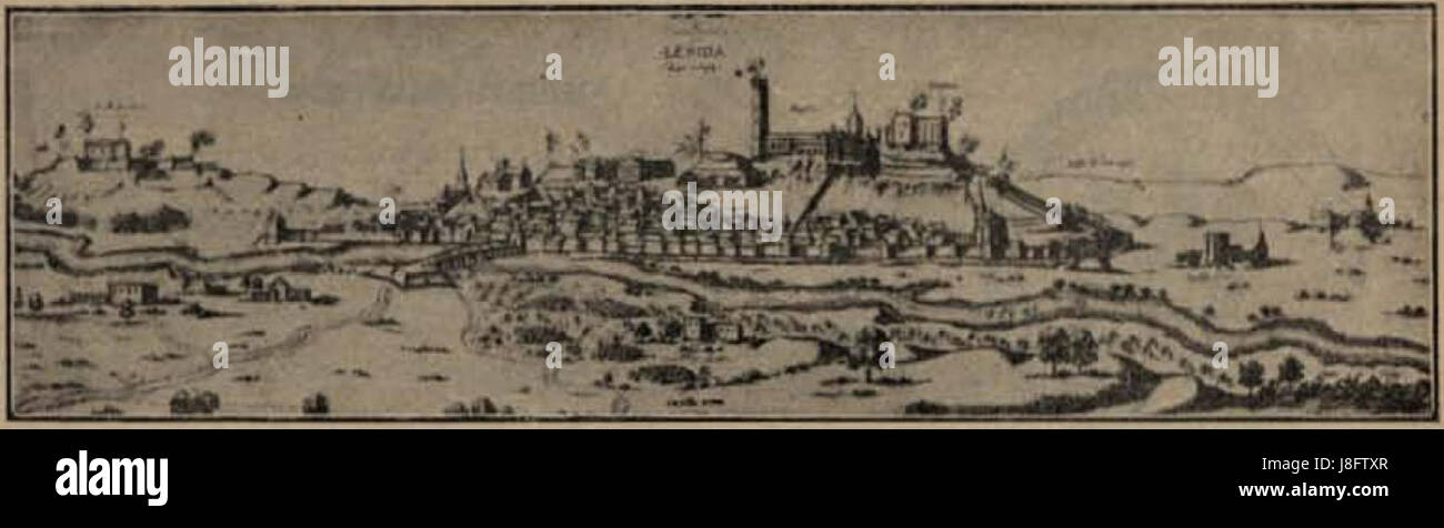 Geografia General de Catalunya Lleida setge Beaulieu 1644 Foto de stock