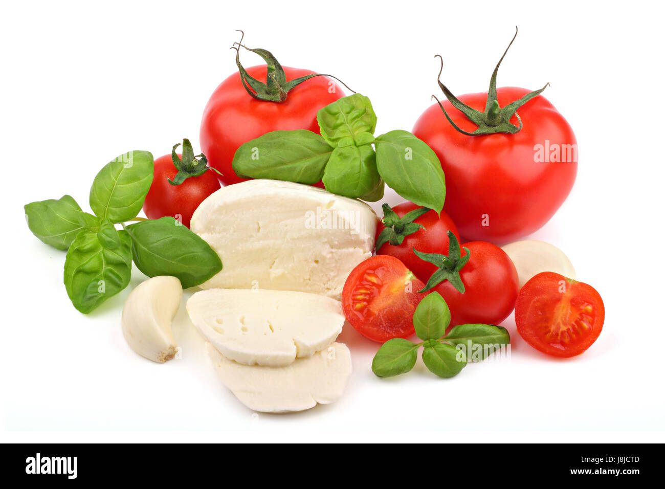 Alimentos, alimentos, disco, tomates, tomate, albahaca, tomate, restaurante italiano, Foto de stock