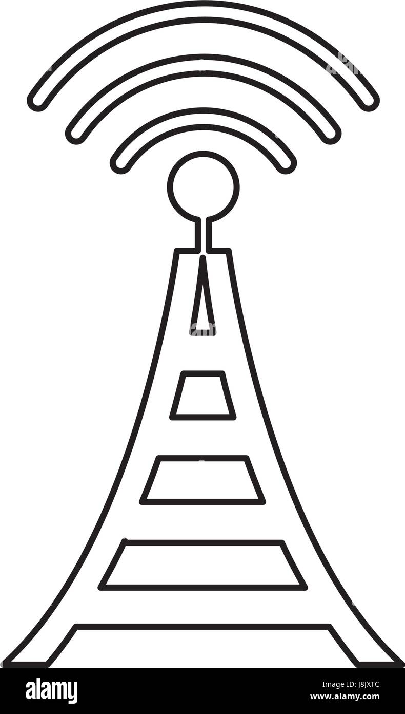 Torre de radio transmisión icono Imagen Vector de stock - Alamy
