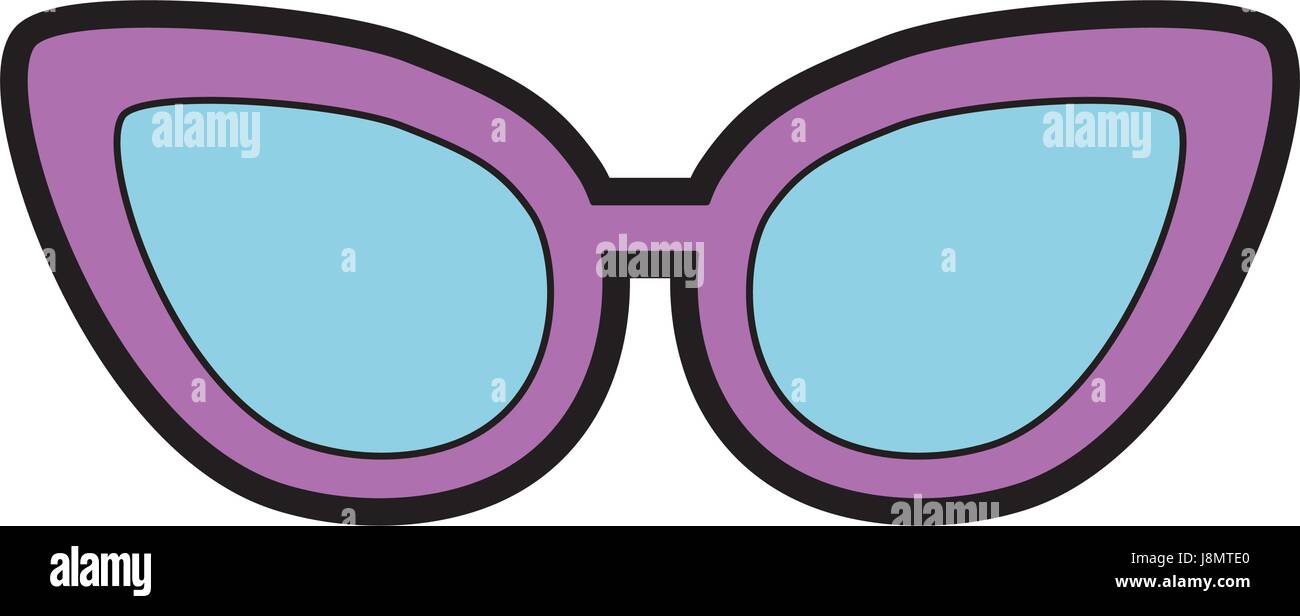 Cute dibujos animados gafas púrpura Imagen Vector de stock - Alamy
