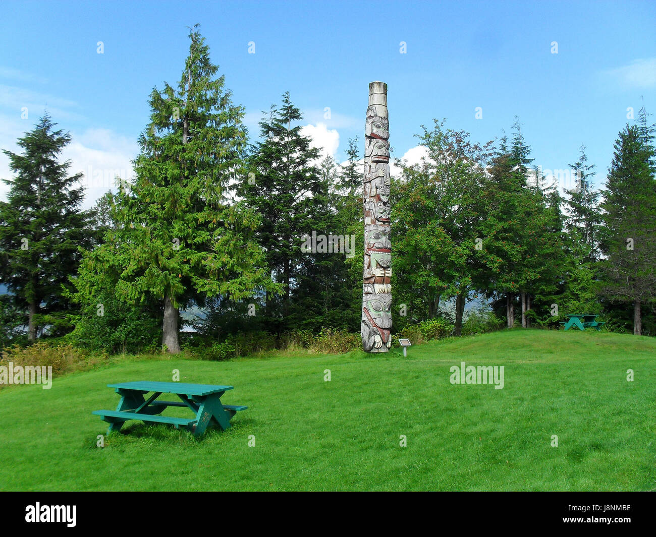Park, indios, totem, Norteamérica, aborigen, los indios, azul, arte