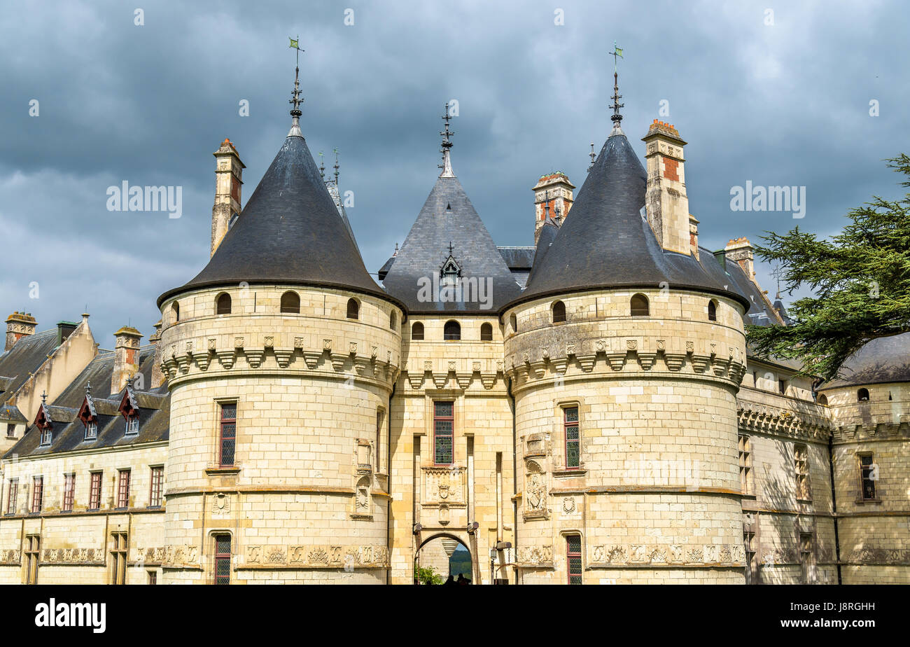 Chateau de Chaumont-sur-Loire, un castillo en el Valle del Loira de Francia Foto de stock