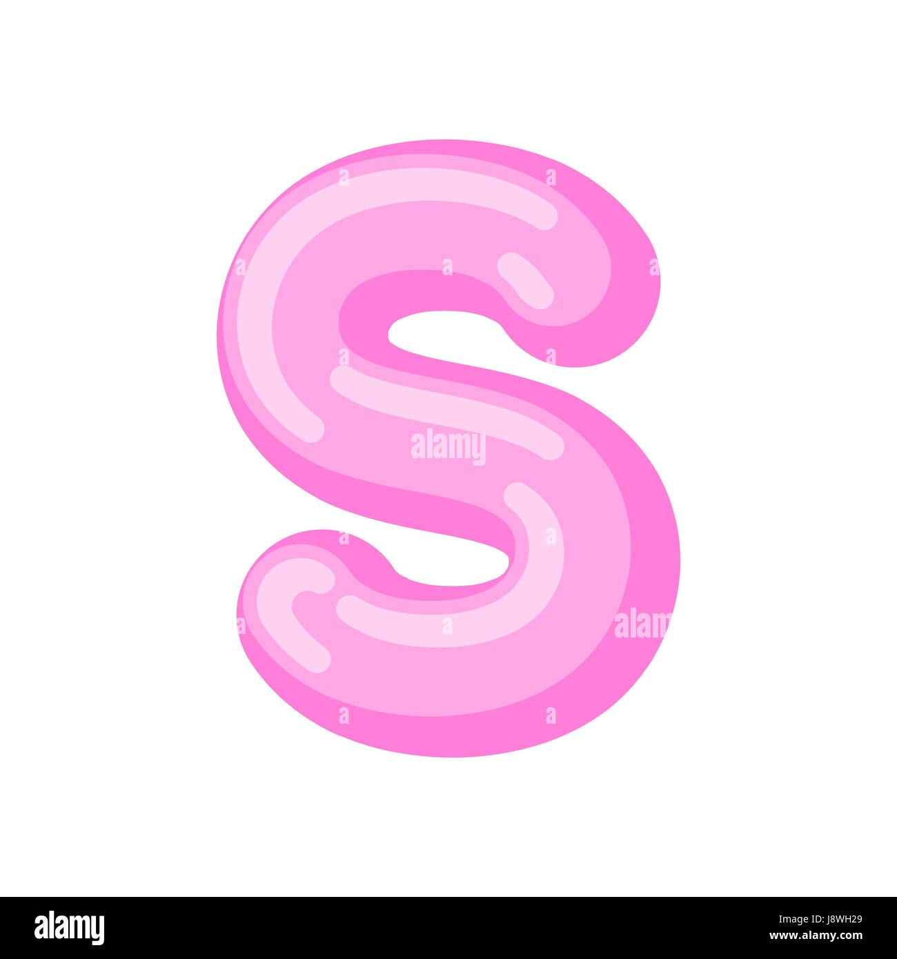 Letra S candy font. Caramelo. lollipop letras del alfabeto. Dulce signo