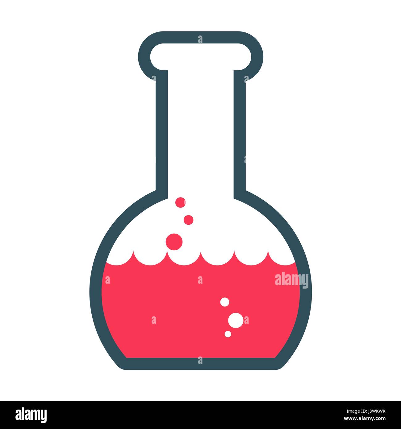 Matraz químicos líquidos. Recipiente de vidrio para laboratorio reactivos ciencia Imagen Vector stock - Alamy
