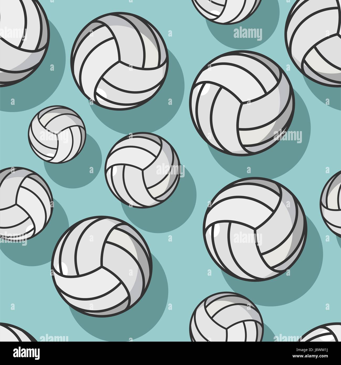 Voleibol patrón sin fisuras. Ornamento de accesorios deportivos.  Antecedentes de voleibol. La textura para el equipo deportivo juego con  balón Imagen Vector de stock - Alamy