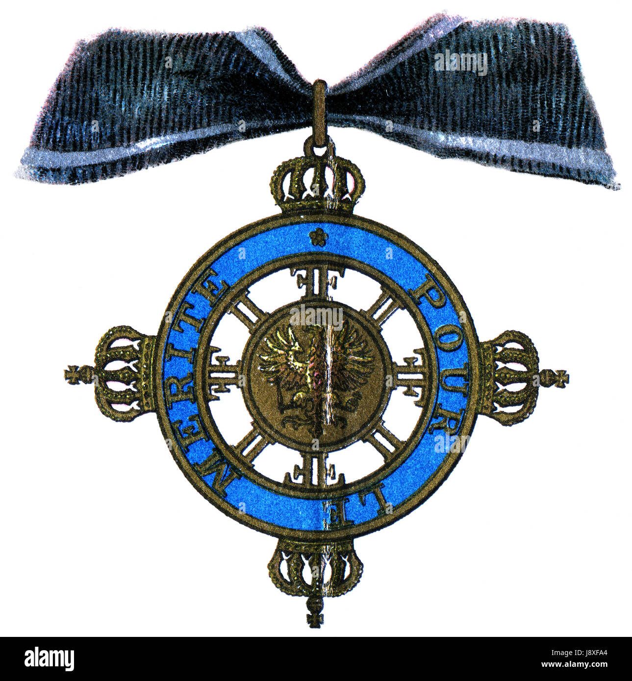 Prusia, lema, Reino, civil, Royal Crown, orden, emblema, vintage, Foto de stock