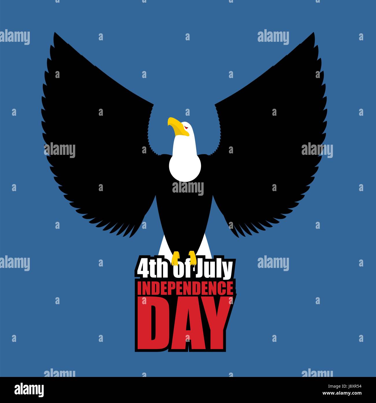 Águila Blanca. Día de la independencia de América. Logotipo para la fiesta  nacional del 4 de julio Imagen Vector de stock - Alamy