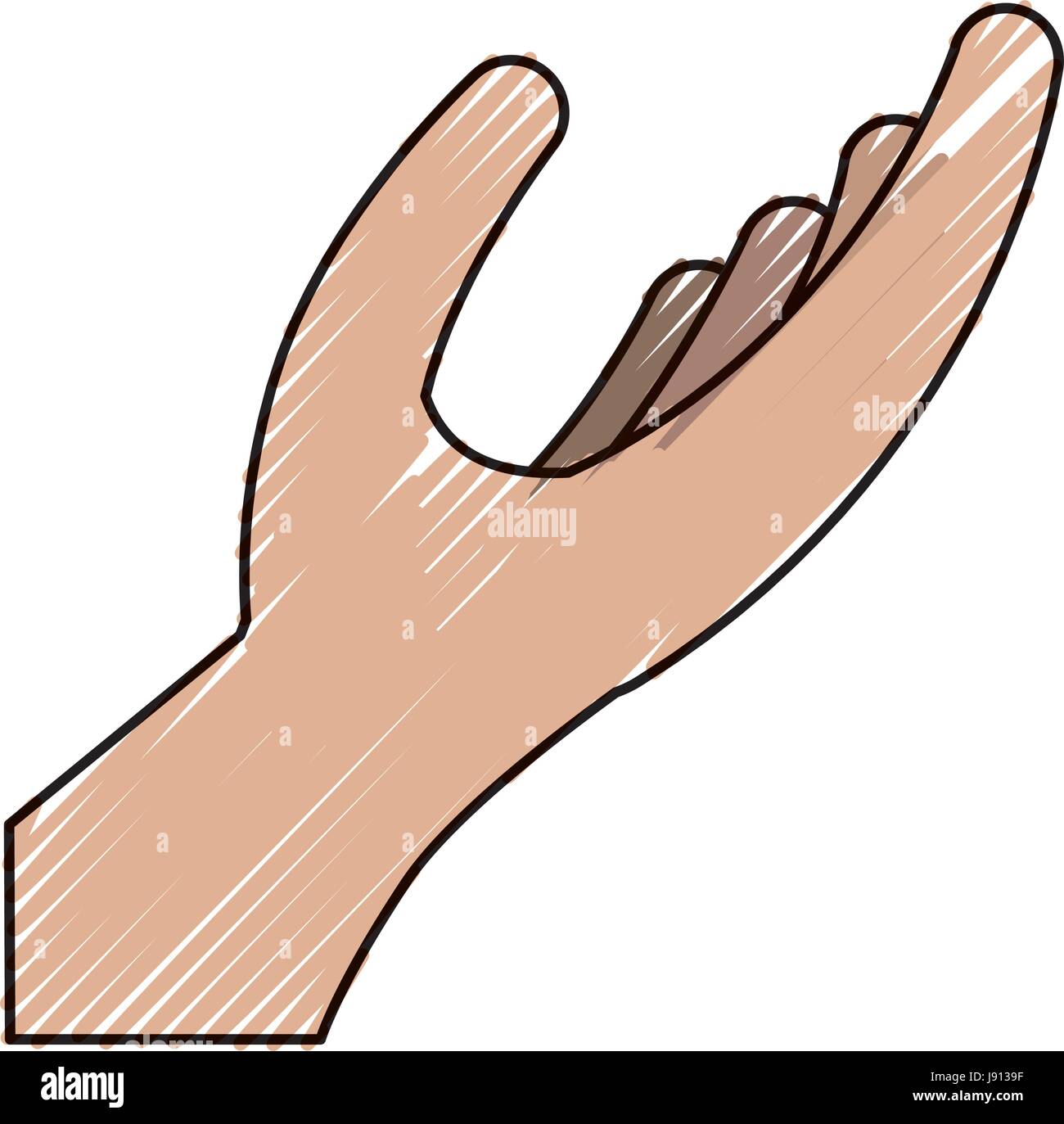 Símbolo de la mano extendida Imagen Vector de stock - Alamy