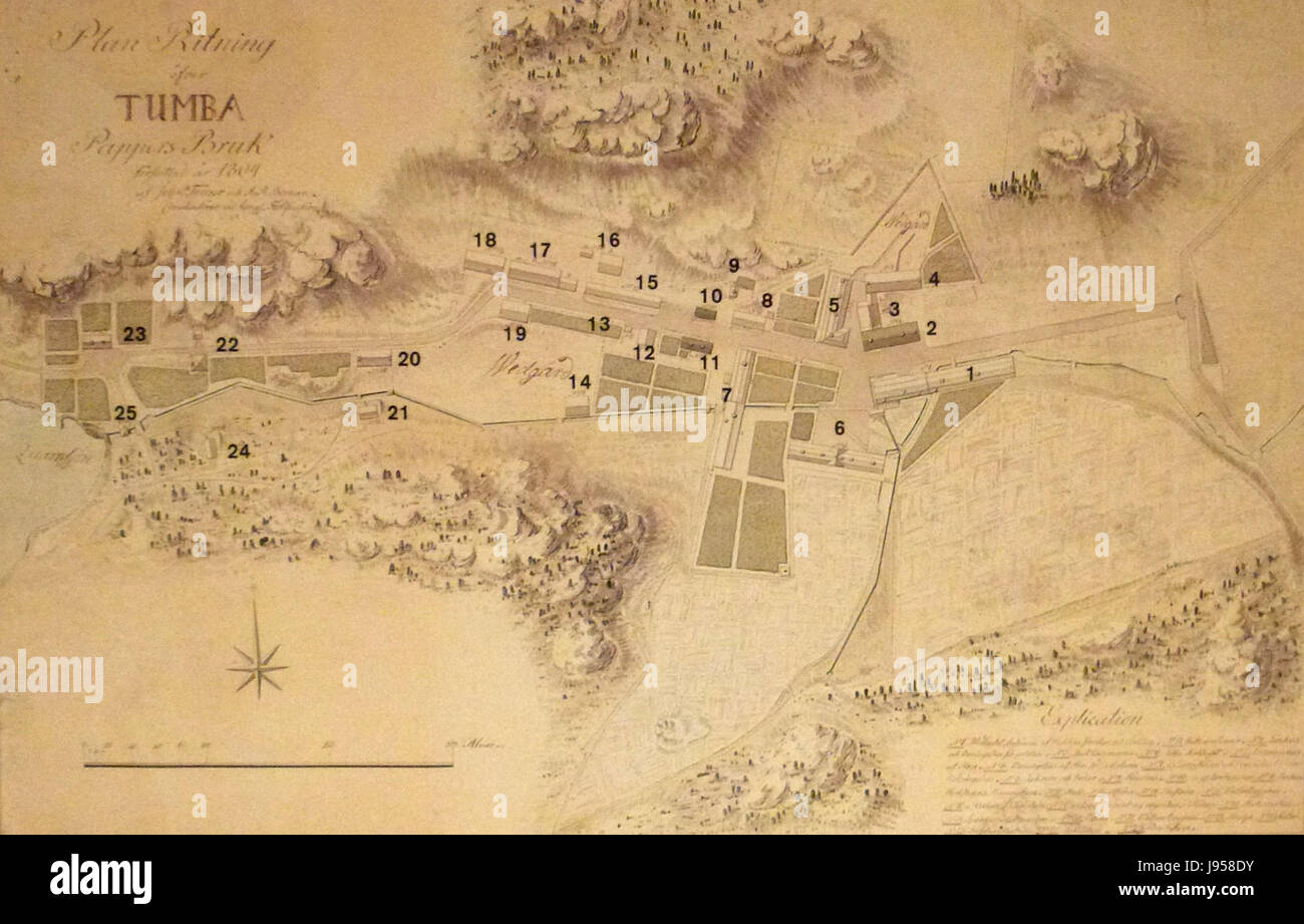 La Tumba pappersbruk karta 1804 Foto de stock
