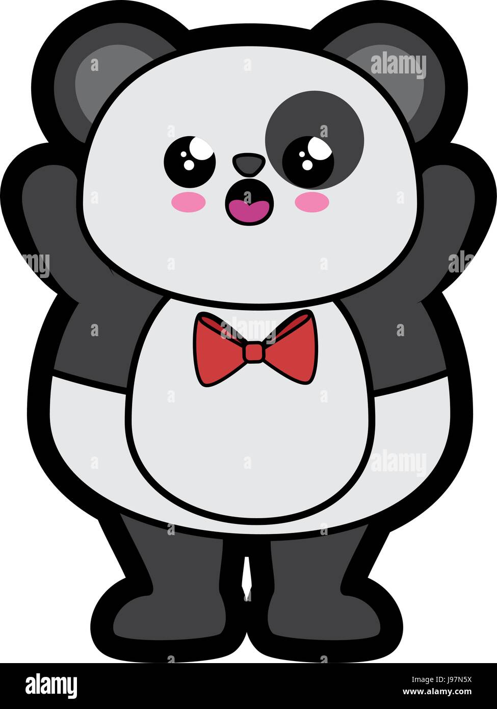 Oso Panda kawaii cartoon Imagen Vector de stock - Alamy