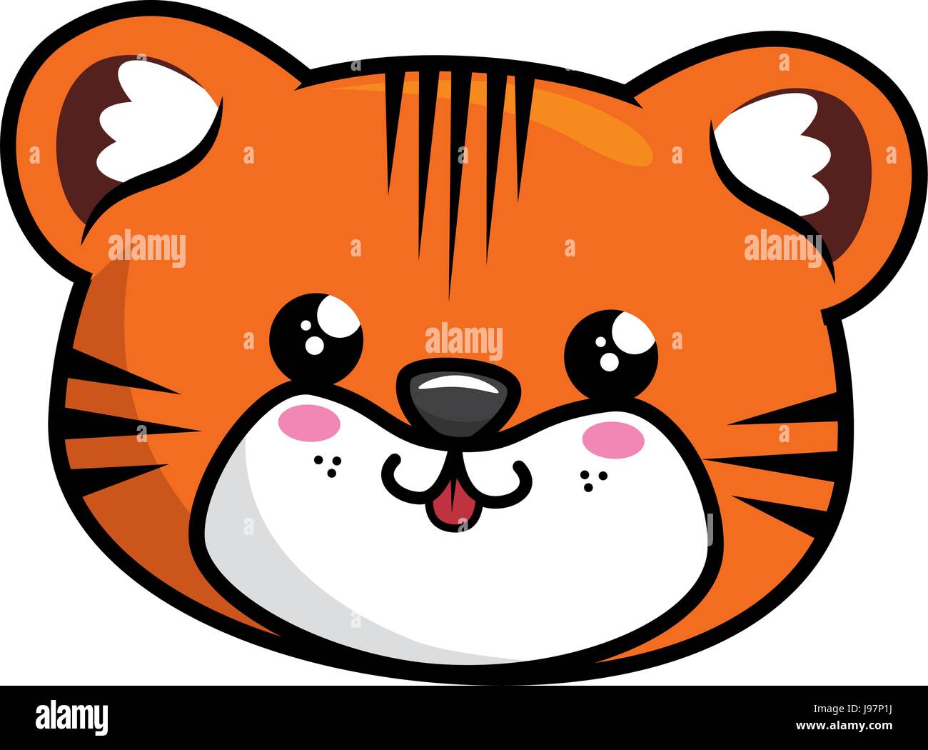 Icono de tigre kawaii Imagen Vector de stock - Alamy