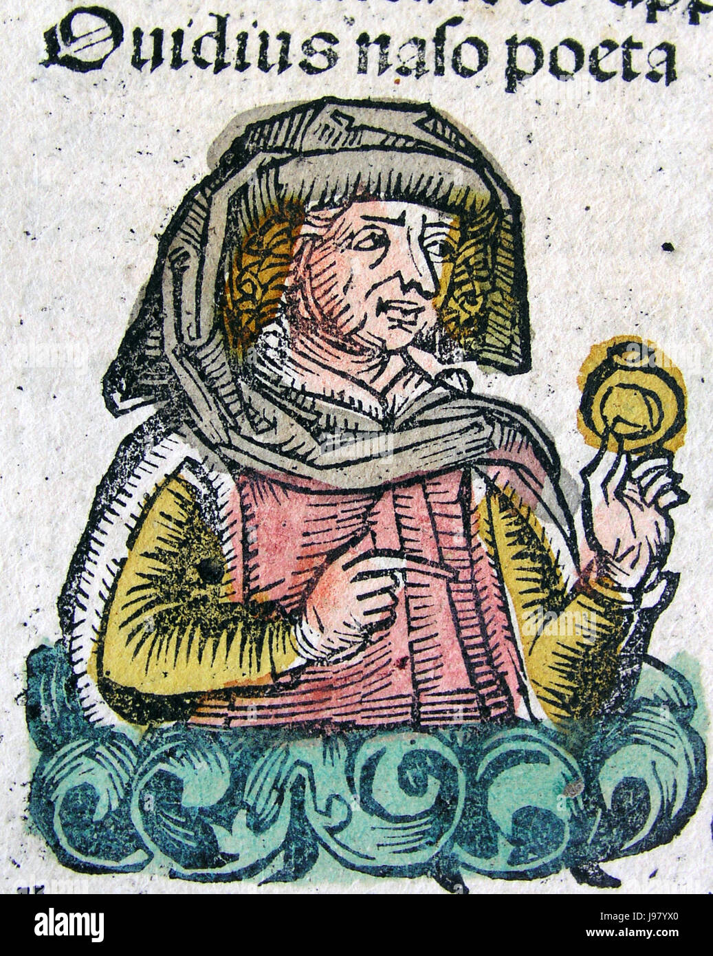Publius Ovidius Naso en la Crónica de Nuremberg XCIIIv Foto de stock