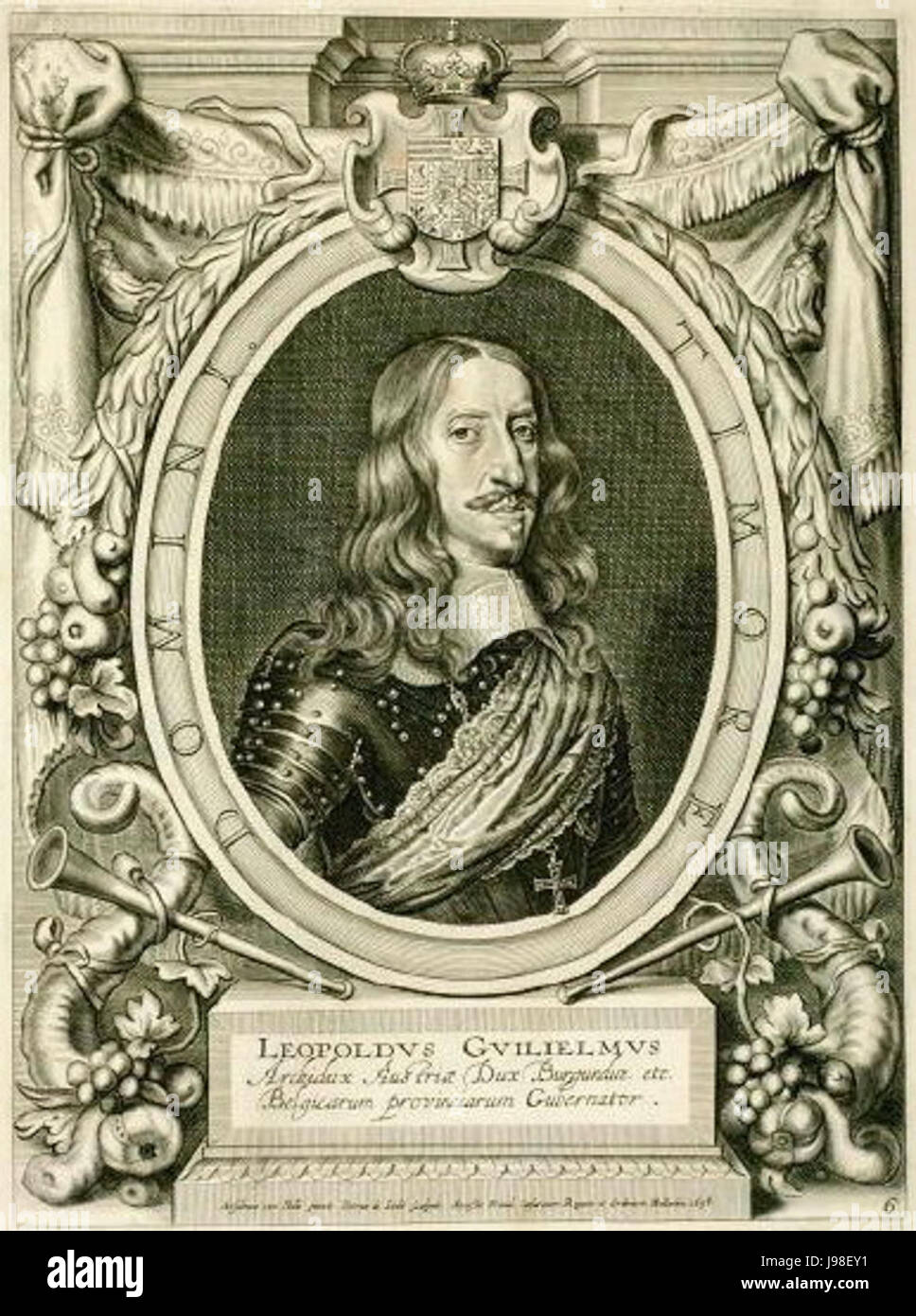 Leopold Wilhelm Archiduque de Austria P. de Jode 1697 Foto de stock