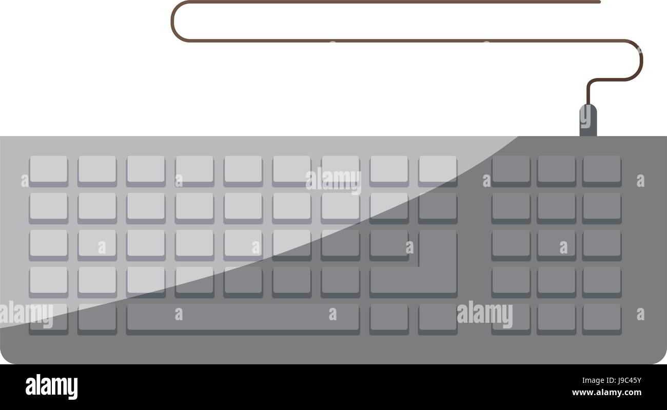 Colorido gráfico del teclado del ordenador sin contorno y mitad sombra  Imagen Vector de stock - Alamy