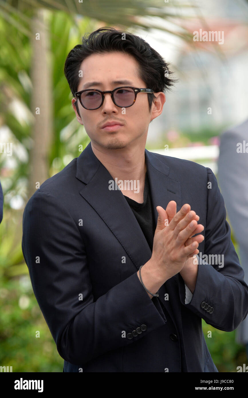 70ª edición del festival de Cannes: el actor Steven yeun, aquí para la promoción de la película 'okja' (2017/05/19) Foto de stock